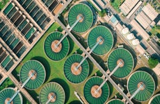 Aerial view of a water treatment facility