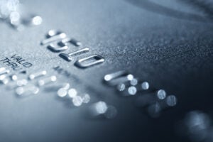 Closeup shot of a credit card