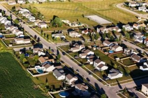 Aerial View of New Houses in Northern Illinois.