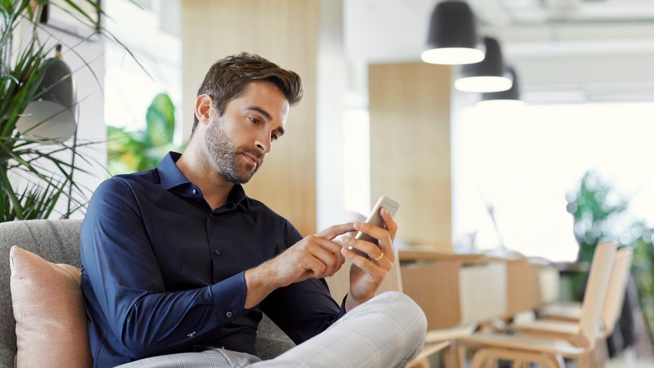 Man looking at phone