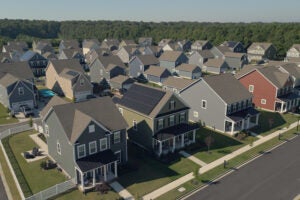 A planned neighborhood of single-family homes