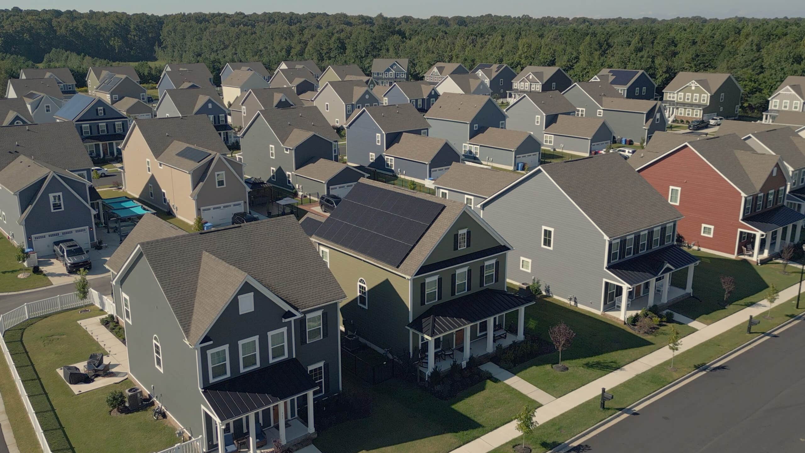 A planned neighborhood of single-family homes