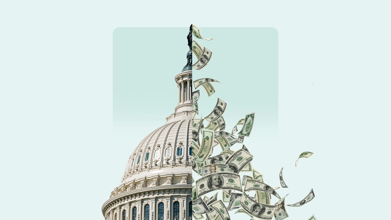 Image of the capitol building and money