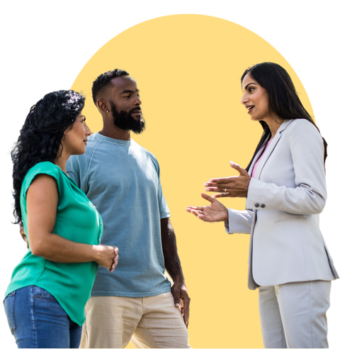 Man and woman working with a real estate agent